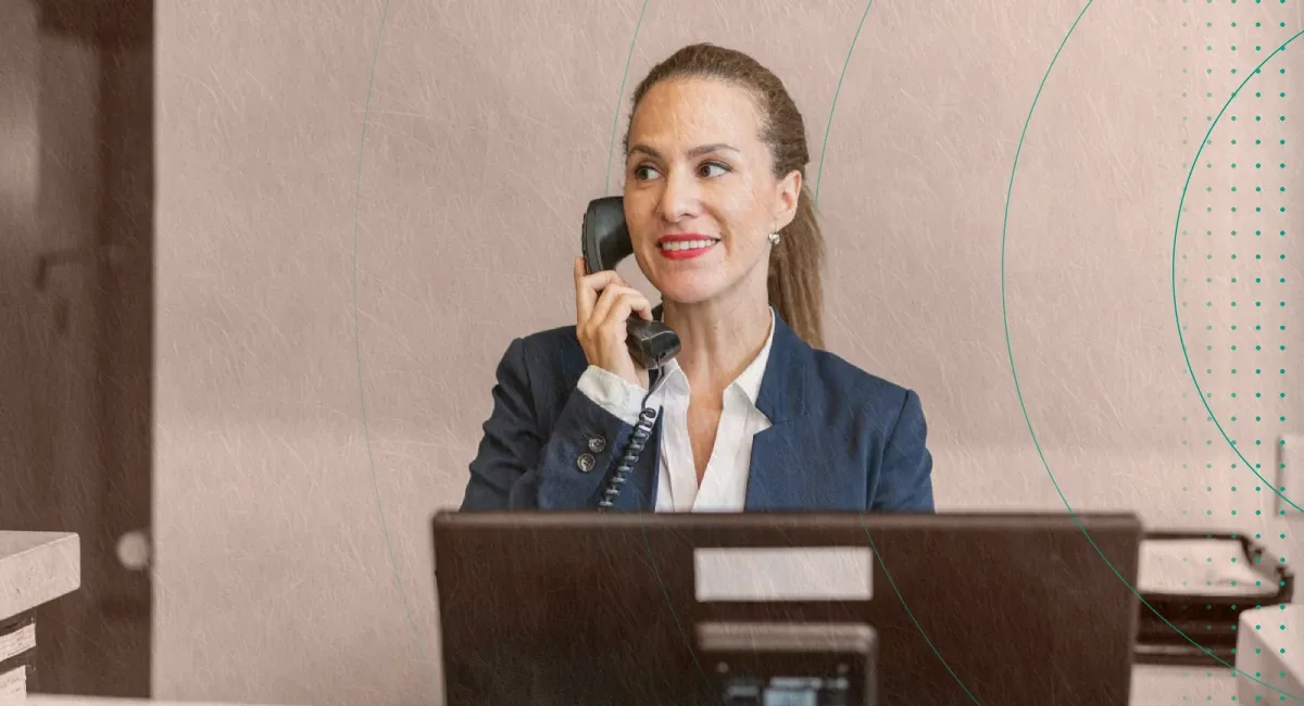 Woman working at an accounting staffing agency